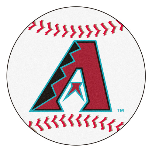 27" White and Red MLB Arizona Diamondbacks Baseball Mat - IMAGE 1