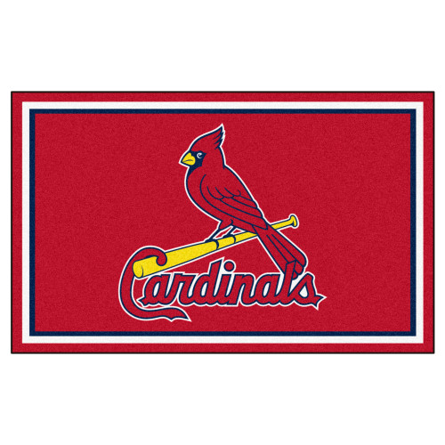 3.6' x 5.9' Red Rectangular MLB St. Louis Cardinals Plush Area Rug - IMAGE 1