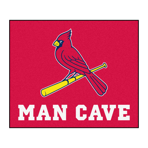 59.5" x 71" Yellow and White MLB St. Louis Cardinals Man Cave Tailgater Mat Outdoor Area Rug - IMAGE 1