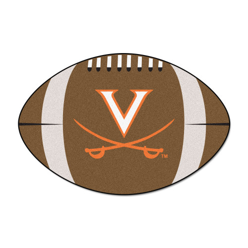 20.5" x 32.5" Brown and Orange NCAA University of Virginia Cavaliers Football Door Mat - IMAGE 1