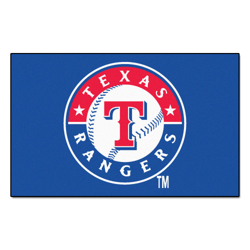 59.5" x 94.5" Blue and Red MLB Texas Rangers Ulti-Mat Rectangular Outdoor Area Rug - IMAGE 1