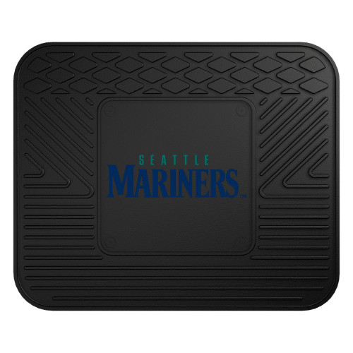 14" x 17" Black MLB Seattle Mariners Heavy Duty Rear Car Seat Utility Mat - IMAGE 1