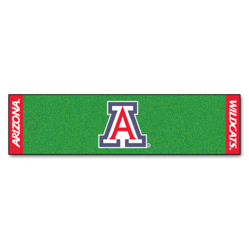 18" x 72" Green and Red NCAA University of Arizona Wildcats Putting Welcome Door Mat - IMAGE 1