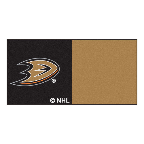 20pc Brown and Black NHL Anaheim Ducks Team Carpet Tile Flooring Squares 18" x 18" - IMAGE 1