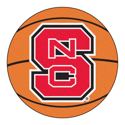 27" Orange and Red NCAA North Carolina State University Wolfpack Basketball Mat Area Rug - IMAGE 1