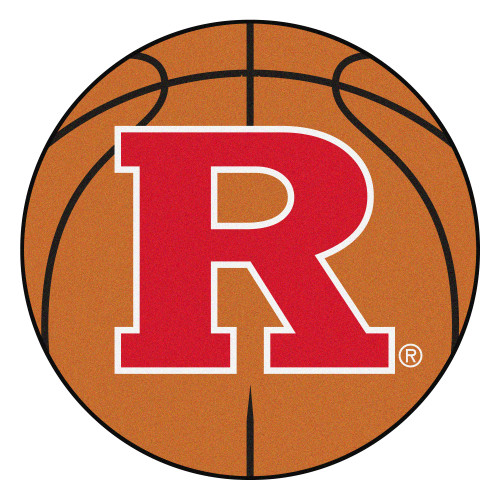 27" Orange and Red NCAA Rutgers University Scarlet Knights Basketball Round Area Rug - IMAGE 1