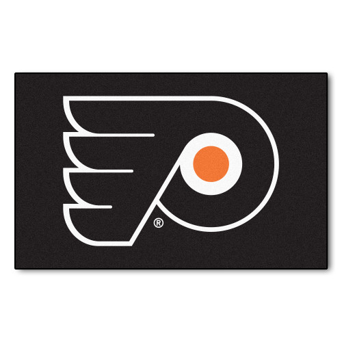 5' x 8' Black and White NHL Philadelphia Flyers Ulti-Mat Rectangular Area Rug - IMAGE 1