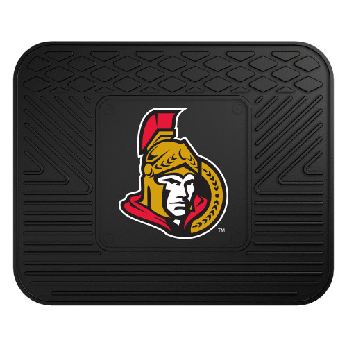 14" x 17" Black and Red NHL Ottawa Senators Heavy Duty Rear Car Seat Utility Mat - IMAGE 1