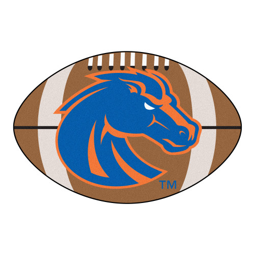 20.5" x 32.5" Blue and Brown NCAA Boise State University Broncos Football Shape Mat - IMAGE 1