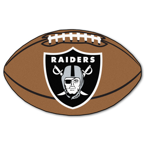 20.5" x 32.5" Brown and Black NFL Oakland Raiders Football Mat - IMAGE 1