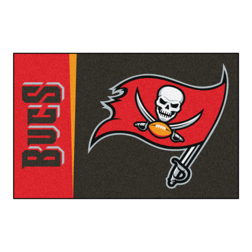 19" x 30" Red and Black NFL Tampa Bay Buccaneers Starter Rectangular Door Mat - IMAGE 1