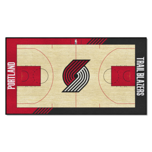 24" x 44" Beige and Red NBA Portland Trail Blazers Court Rug Runner - IMAGE 1