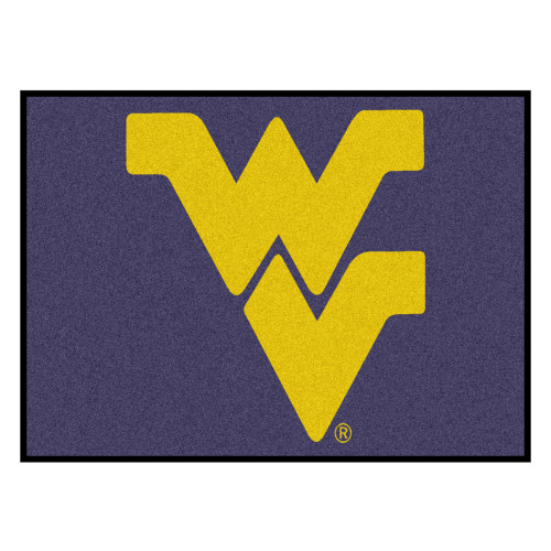 59.5" x 94.5" Blue and Yellow NCAA West Virginia University Mountaineers Ulti-Mat Outdoor Area Rug - IMAGE 1