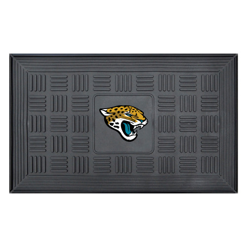 19.5" x 31.25" Black and Yellow NFL Jacksonville Jaguars 3-D Team Medallion Doormat - IMAGE 1