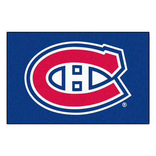 19" x 30" Blue and Red NHL Montreal Canadiens Starter Rectangular Door Mat - IMAGE 1