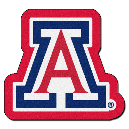 30" x 32.5" Red and Blue NCAA University of Arizona Wildcats Mascot Logo Shaped Door Mat - IMAGE 1