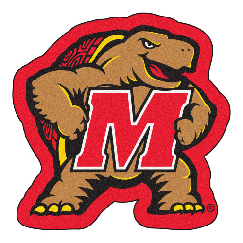 30" x 30" Red and Brown NCAA University of Maryland Terps Mascot Mat Novelty Logo Area Rug - IMAGE 1