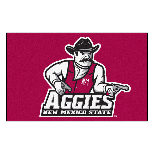 5' x 8' Purple and White NCAA New Mexico State University Aggies Rectangular Outdoor Area Rug - IMAGE 1