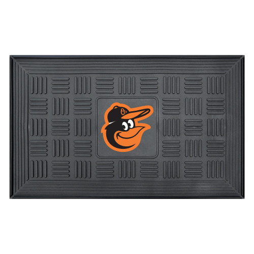 19.5" x 31.25" Orange and Black MLB Baltimore Orioles Team Medallion Outdoor Doormat - IMAGE 1