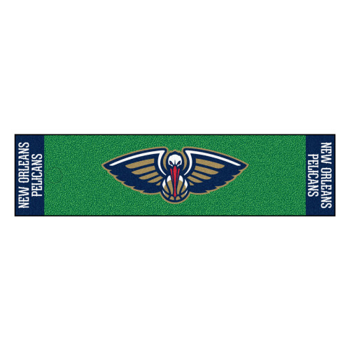 18" x 72" Green and Blue NBA New Orleans Pelicans Golf Putting Mat - IMAGE 1