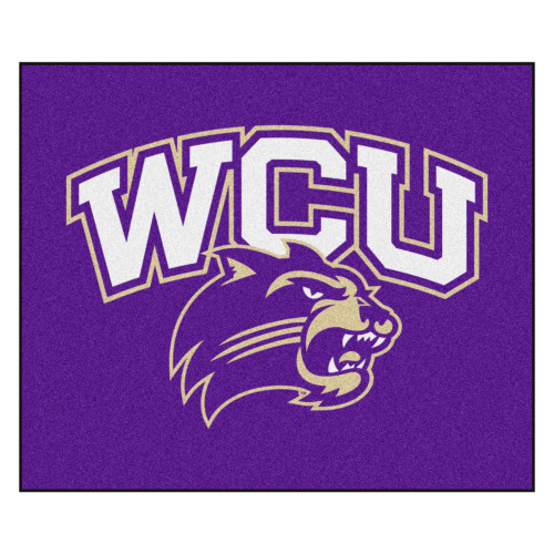 59.5" x 71" Purple and White NCAA Western Carolina University Catamounts Tailgater Mat Area Rug - IMAGE 1