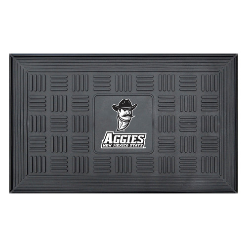 19.5" x 31.25" Black and White NCAA New Mexico State University Aggies Outdoor Door Mat - IMAGE 1