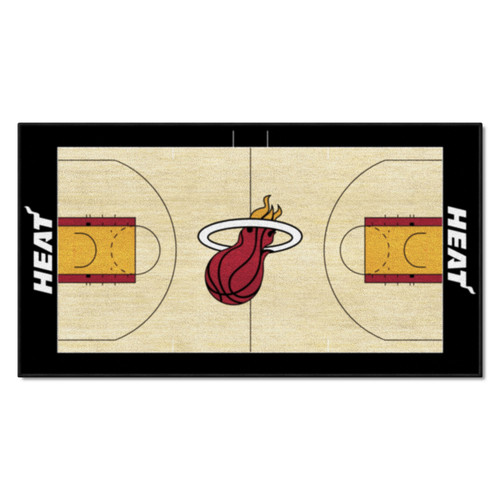 24" x 44" Black NBA Miami Heat Court Rug Runner - IMAGE 1