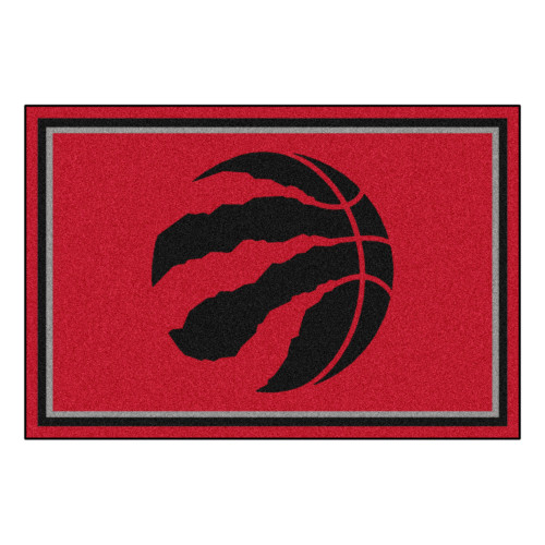4.9' x 7.3' Red and Black NBA Toronto Raptors Rectangular Plush Area Rug - IMAGE 1