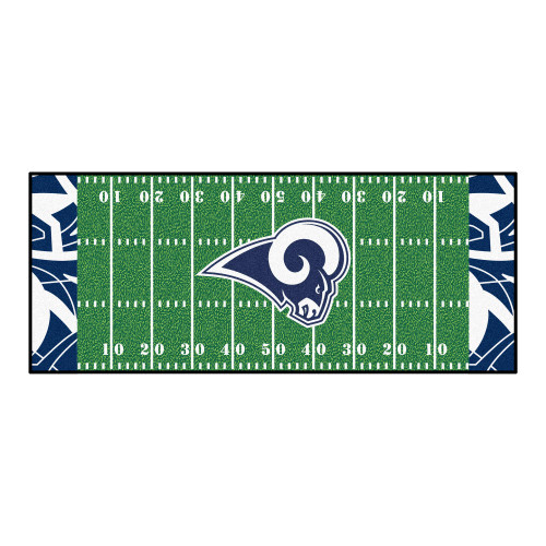 NFL Los Angeles Rams Football Field Runner Mat Area Rug - IMAGE 1