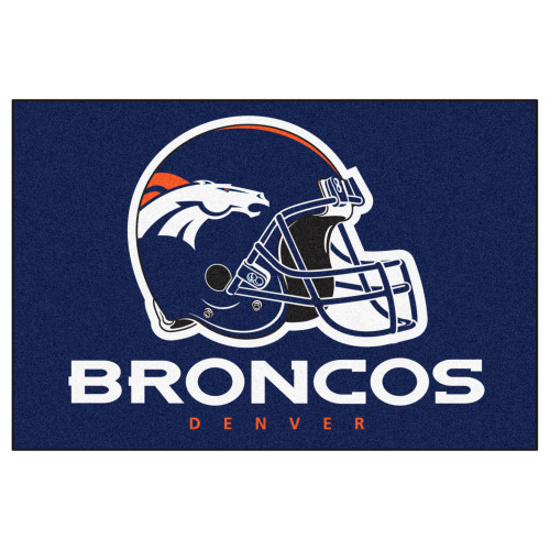33.75" x 42.5" Blue and White NFL Denver Broncos All Star Rectangular Door Mat - IMAGE 1