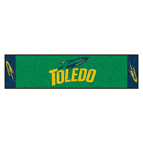 18" x 72" Green and Yellow NCAA University of Toledo Rockets Putting Welcome Door Mat - IMAGE 1