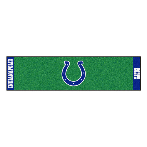 18" x 72" Green and Blue NFL Indianapolis Colts Golf Putting Mat - IMAGE 1