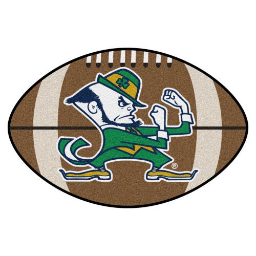 20.5" x 32.5" Brown and Green Contemporary NCAA Notre Dame Fighting Irish Football Mat - IMAGE 1