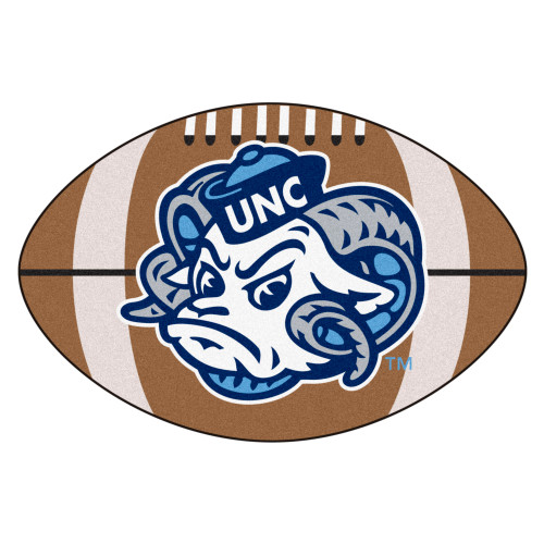 20.5" x 32.5" Blue and White NCAA University of North Carolina Tar Heels Football Mat Area Rug - IMAGE 1
