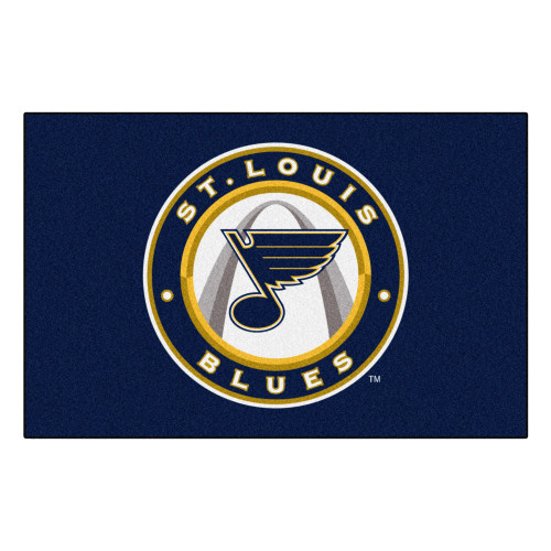 19" x 30" Blue and White NHL St. Louis Blues Starter Mat Rectangular Area Rug - IMAGE 1