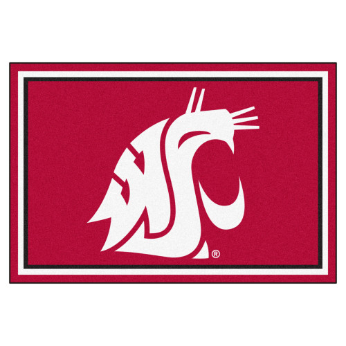 4.9' x 7.3' Red NCAA Washington State University Cougars Ultra Plush Area Rug - IMAGE 1