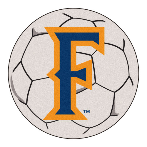 27" Gray and Orange NCAA Cal State Fullerton Titans Soccer Ball Mat Area Rug - IMAGE 1