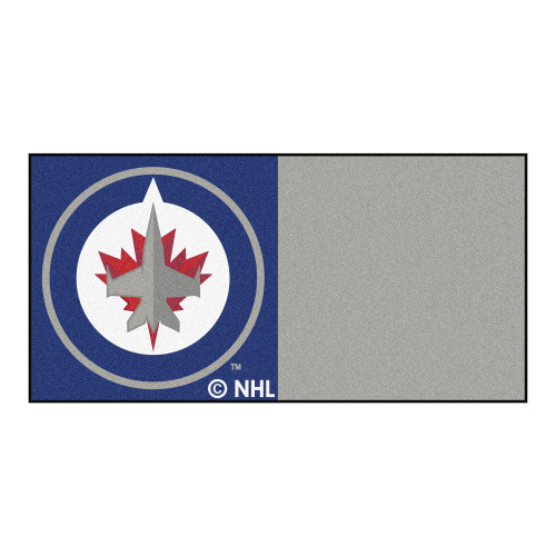 20pc Gray and Blue NHL Winnipeg Jets Team Carpet Tile Flooring Squares 18" x 18" - IMAGE 1