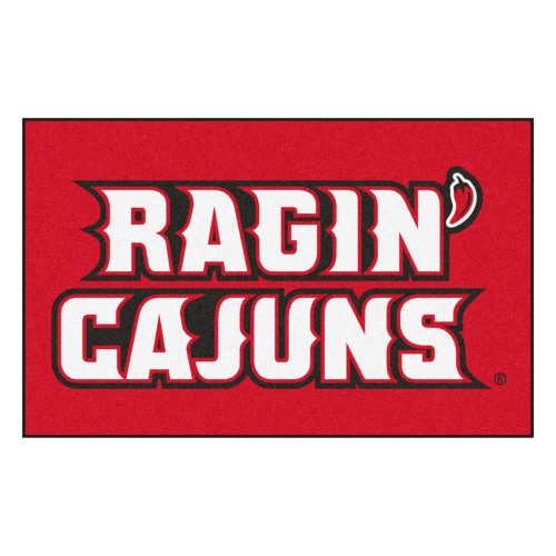 59.5" x 94.5" Red NCAA University of Louisiana-Lafayette Ragin' Cajuns Ulti-Mat Rectangular Area Rug - IMAGE 1