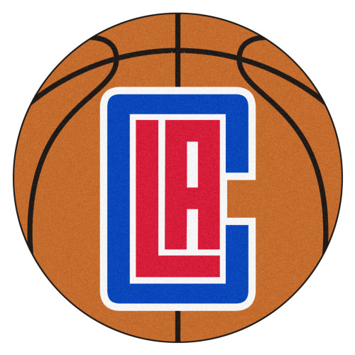 27" Orange and Red NBA Los Angeles Clippers Basketball Round Doormat - IMAGE 1
