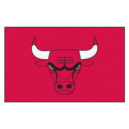 59.5" x 94.5" Red and White NBA Chicago Bulls Ulti-Mat Rectangular Outdoor Area Rug - IMAGE 1