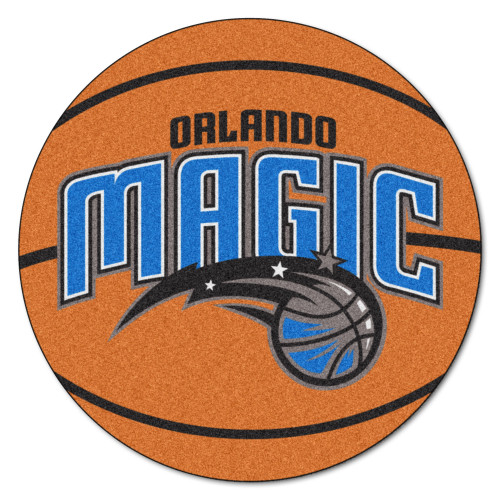 27" Orange and Blue NBA Orlando Magic Basketball Round Doormat - IMAGE 1