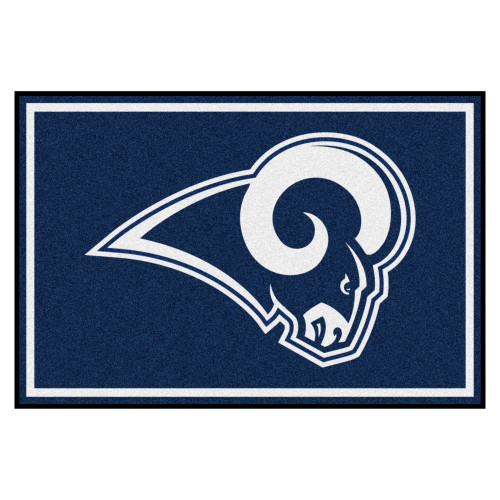 4.9' x 7.3' Blue and White NFL Los Angeles Rams Ultra Plush Rectangular Area Rug - IMAGE 1