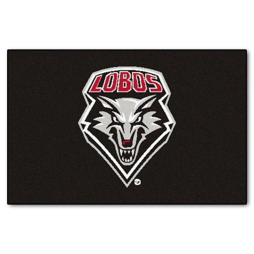 19" x 30" Black and Red NCAA University of New Mexico Lobos Starter Mat Rectangular Area Rug - IMAGE 1