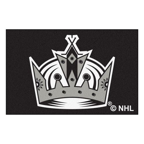 19" x 30" Black and Gray NHL Los Angeles Kings Starter Mat Rectangular Area Rug - IMAGE 1