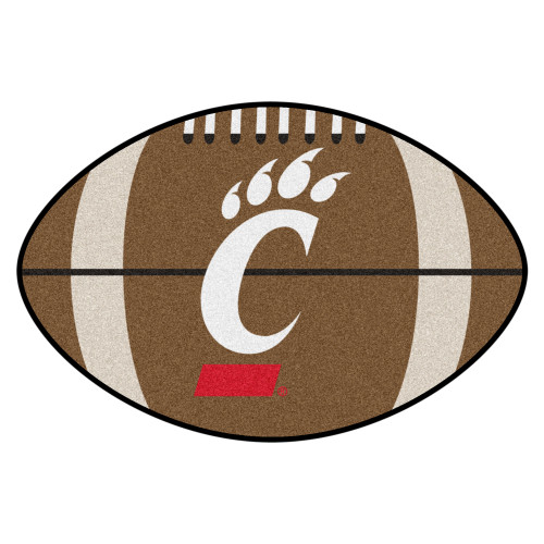 20.5"x32.5" Brown NCAA University of Cincinnati Bearcats Football Shaped Mat - IMAGE 1
