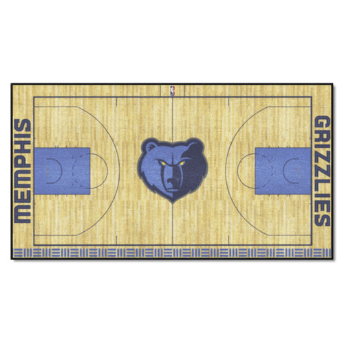 29.5" x 54" Blue NBA Memphis Grizzlies Court Large Mat Area Rug Runner - IMAGE 1