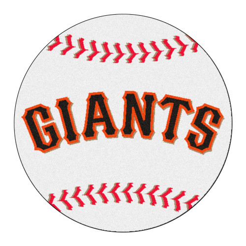 27" White and Red MLB San Francisco Giants Baseball Mat - IMAGE 1