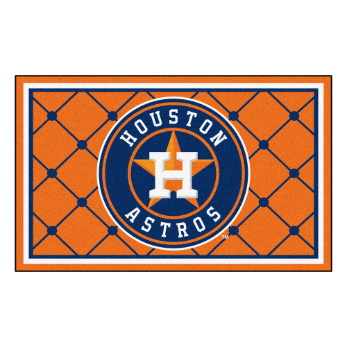 3.6' x 5.9' Blue and Orange MLB Houston Astros Plush Area Rug - IMAGE 1