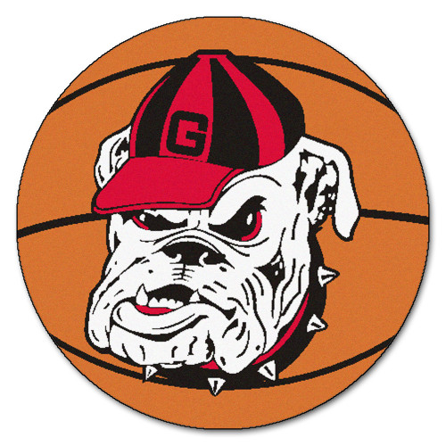 NCAA University of Georgia Bulldogs  Basketball Shaped Mat Area Rug - IMAGE 1